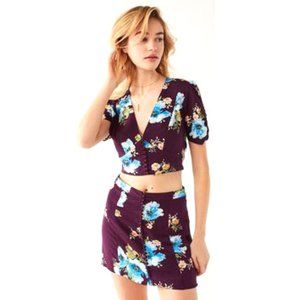 Urban Outfitters Floral Button Down Mini Skirt